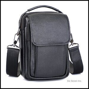 Genuine Leather Messenger Bag Crossbody Sling Shoulder Bag Travel Daypack